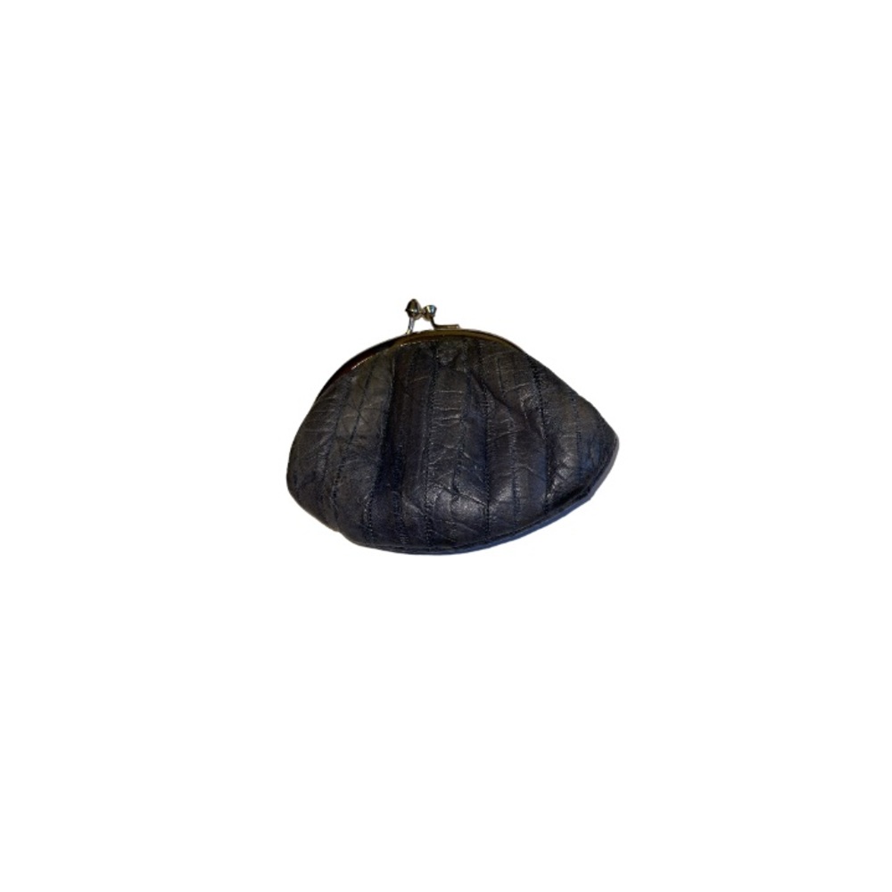 Vintage Korean Greenish Grey Eelskin Coin Pouch